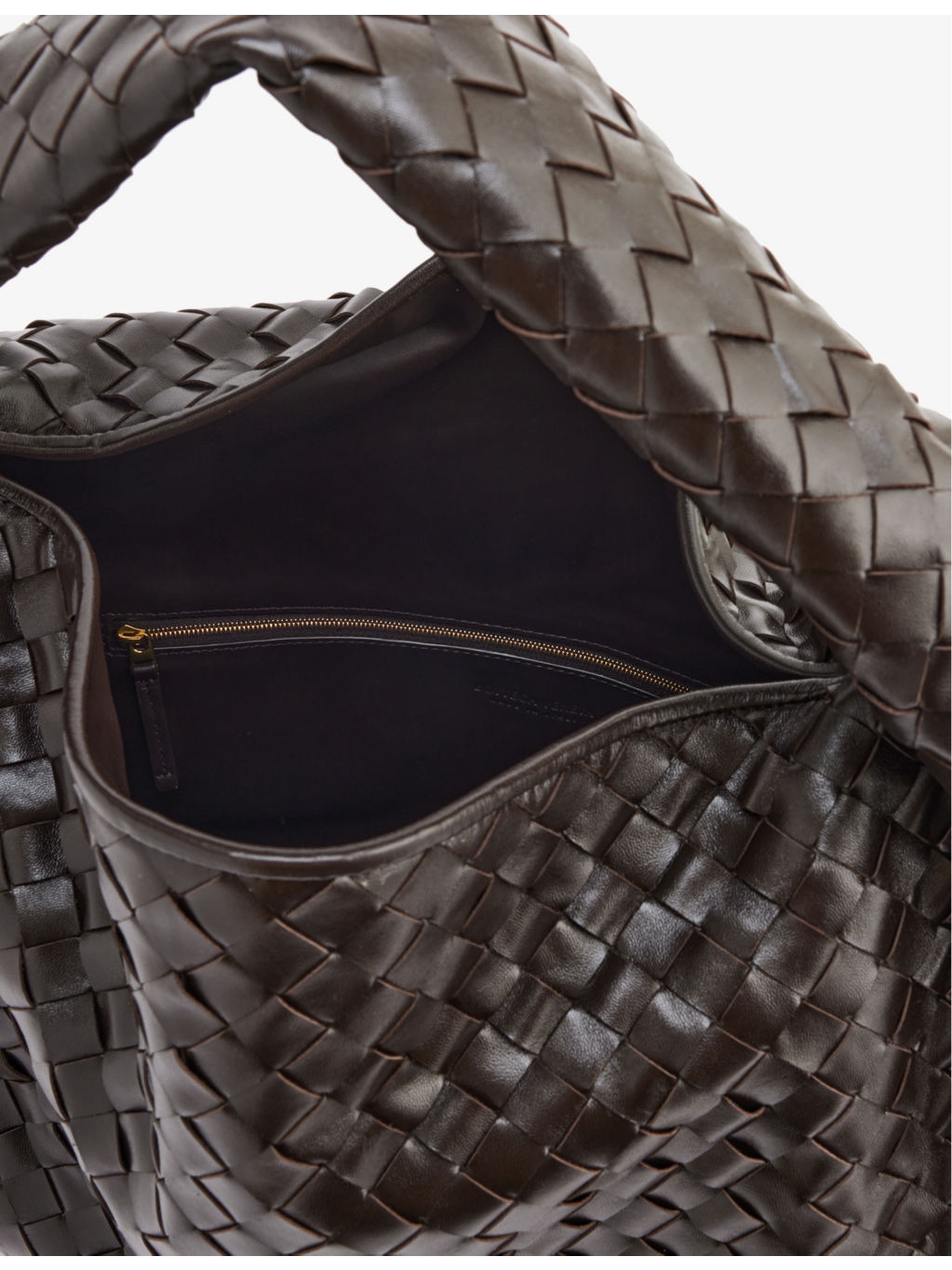 Intrecciato-weave medium leather hobo bag - 5