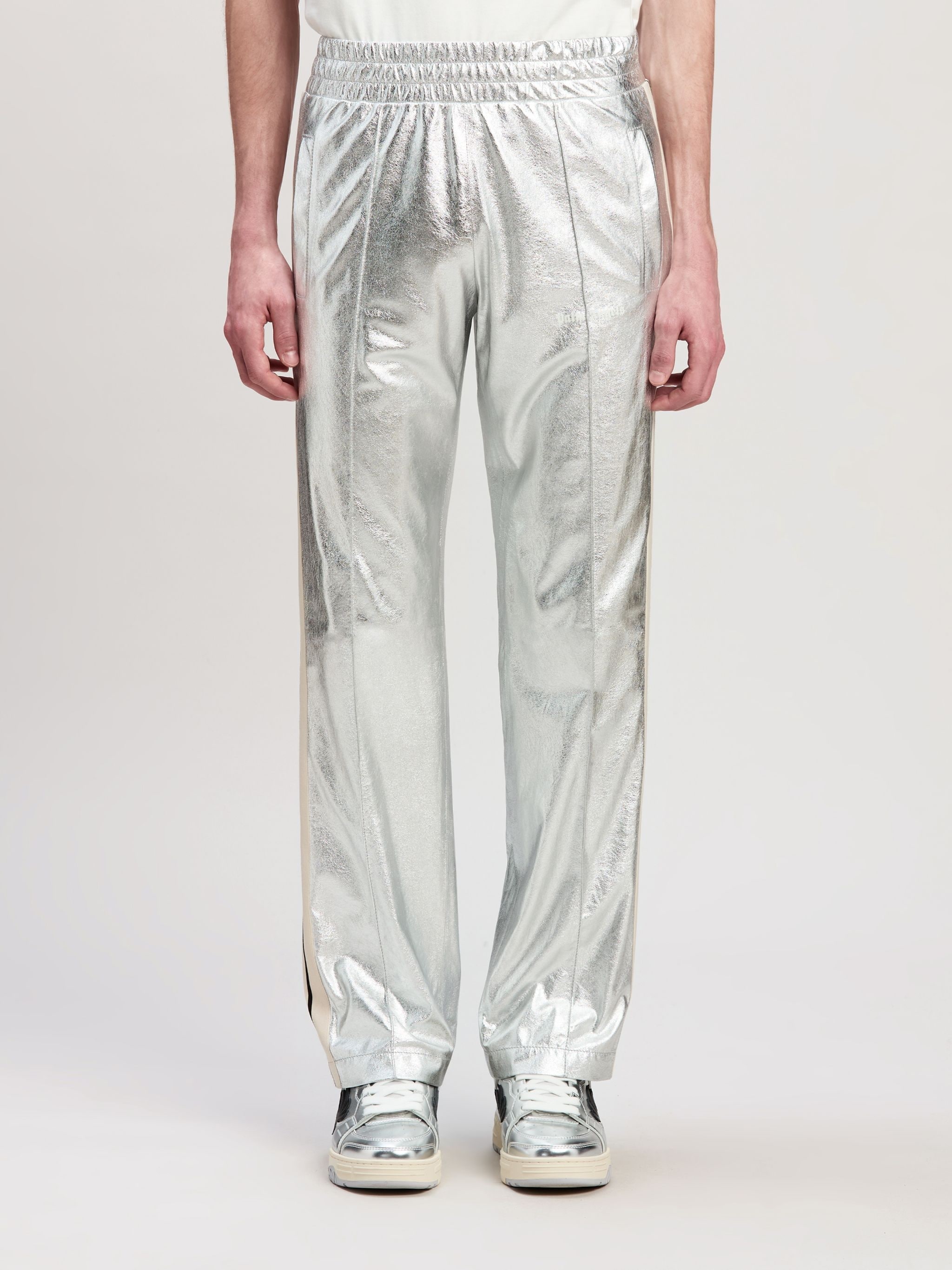 LAMINATED LEATHER TRACK PANTS - 3