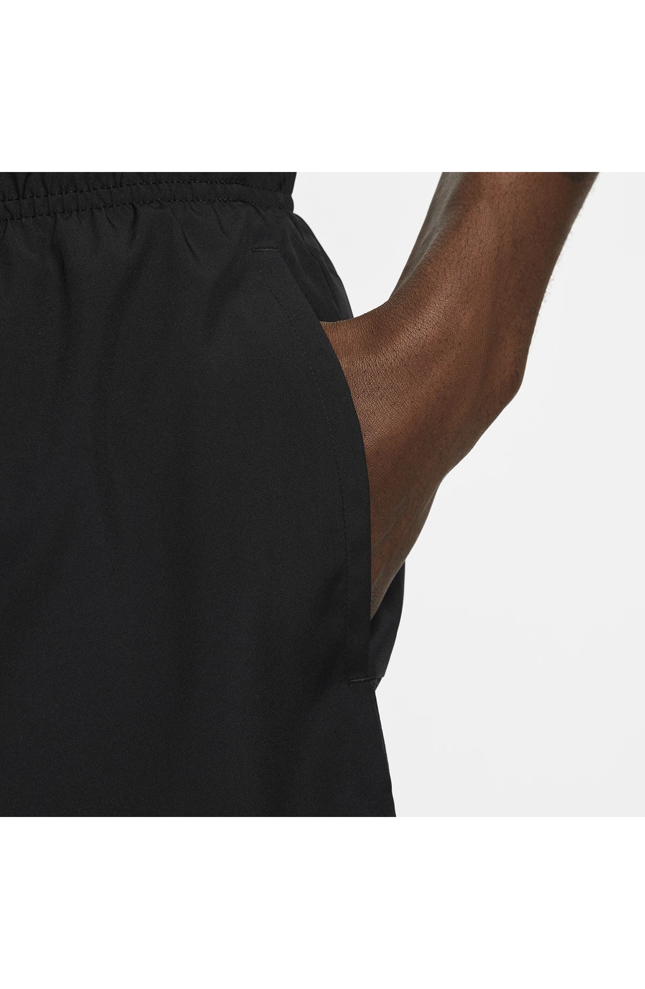 Nike Dri-FIT Challenger 5-Inch Brief Lined Shorts in Black/Black/Black at Nordstrom - 5