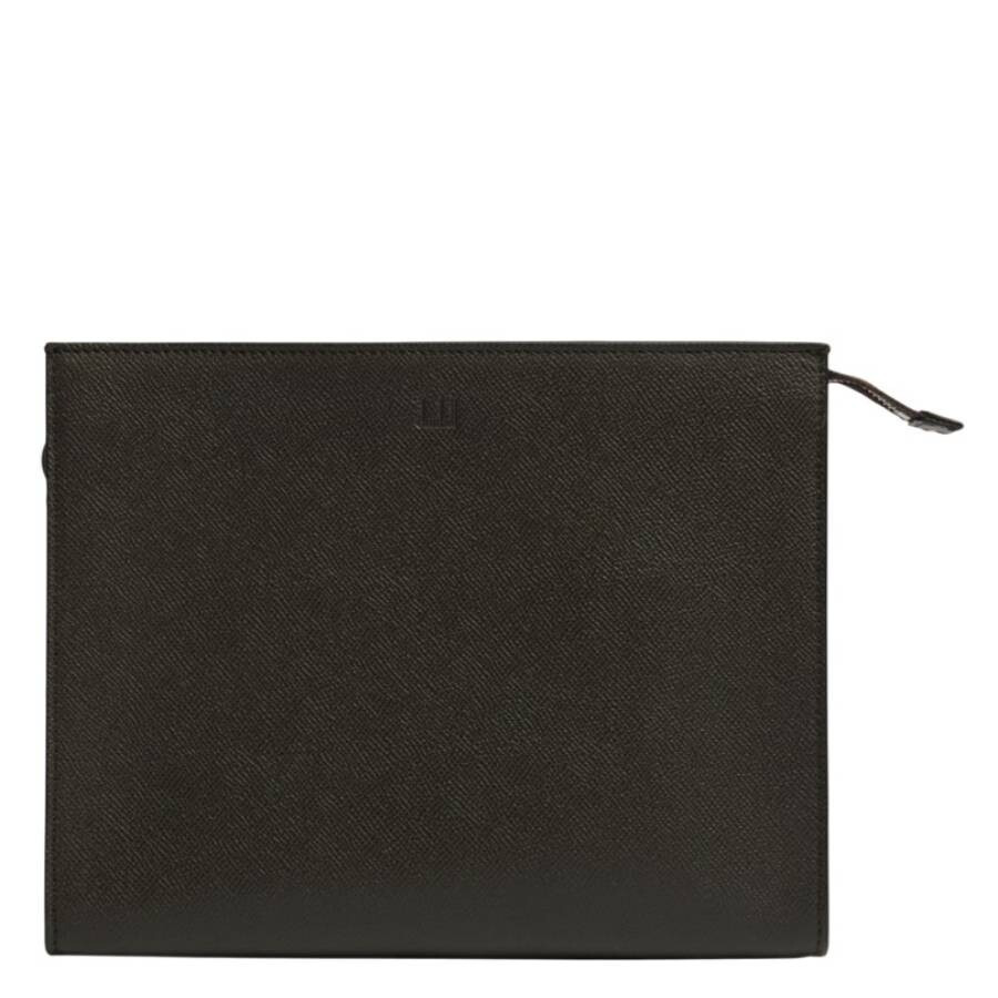 Dunhill - Dunhill Olive Grey Cadogan Zipped Pouch - 1