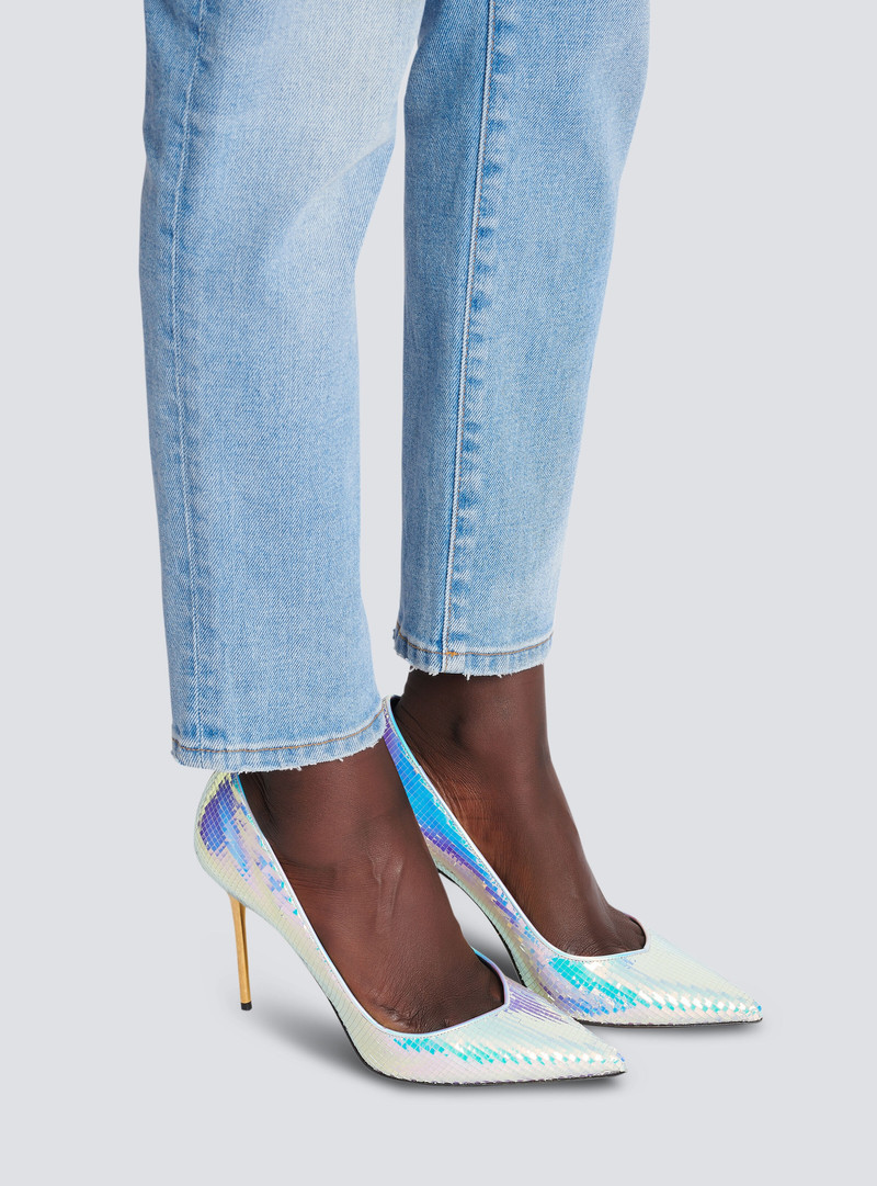 Ruby iridescent leather stilettos 7