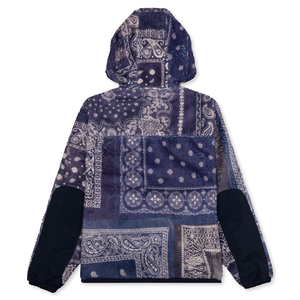 BANDANA PATTERN FLEECE JACKET - NAVY - 2