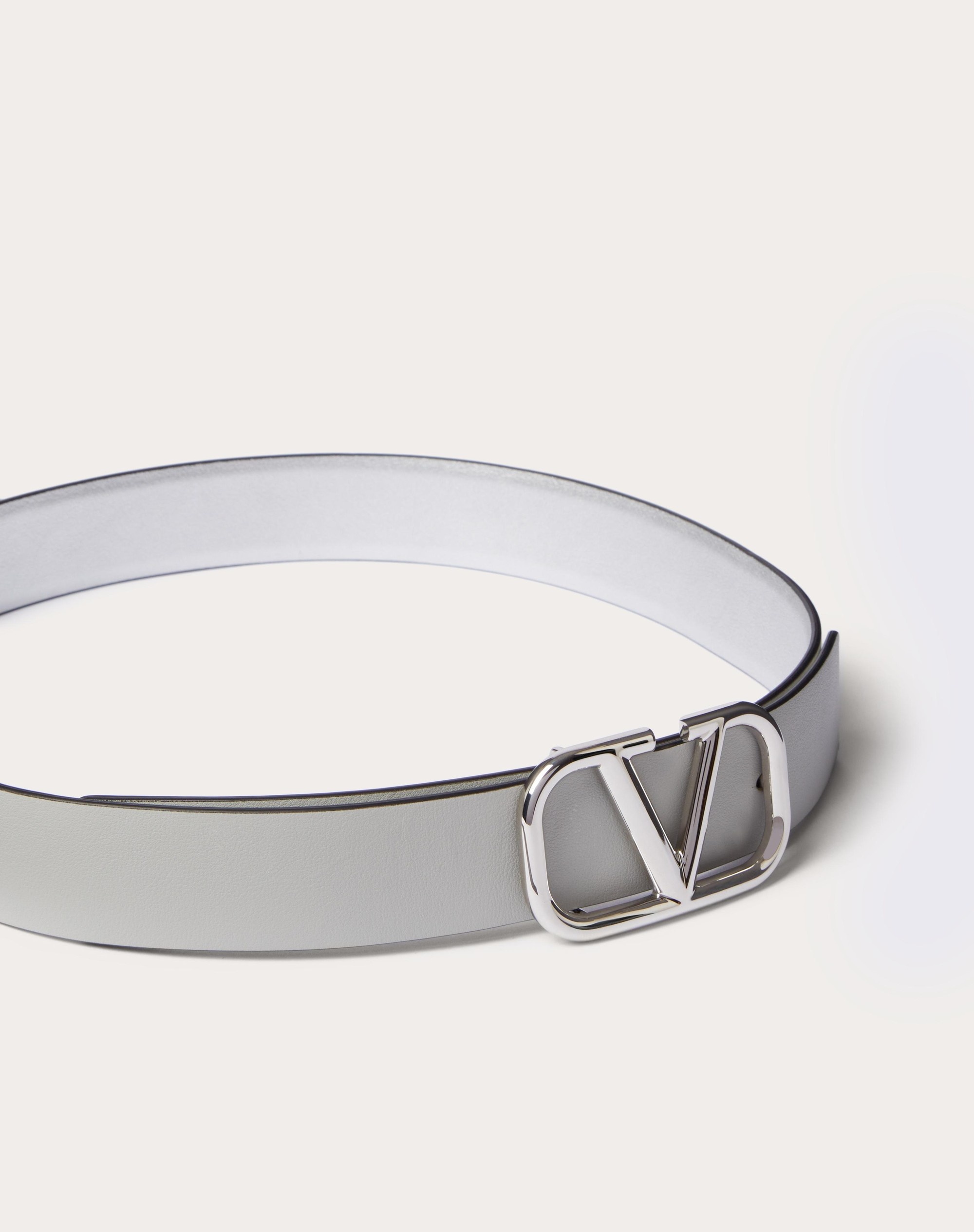 VLOGO SIGNATURE REVERSIBLE BELT IN METALLIC AND SHINY CALFSKIN 30 MM - 4