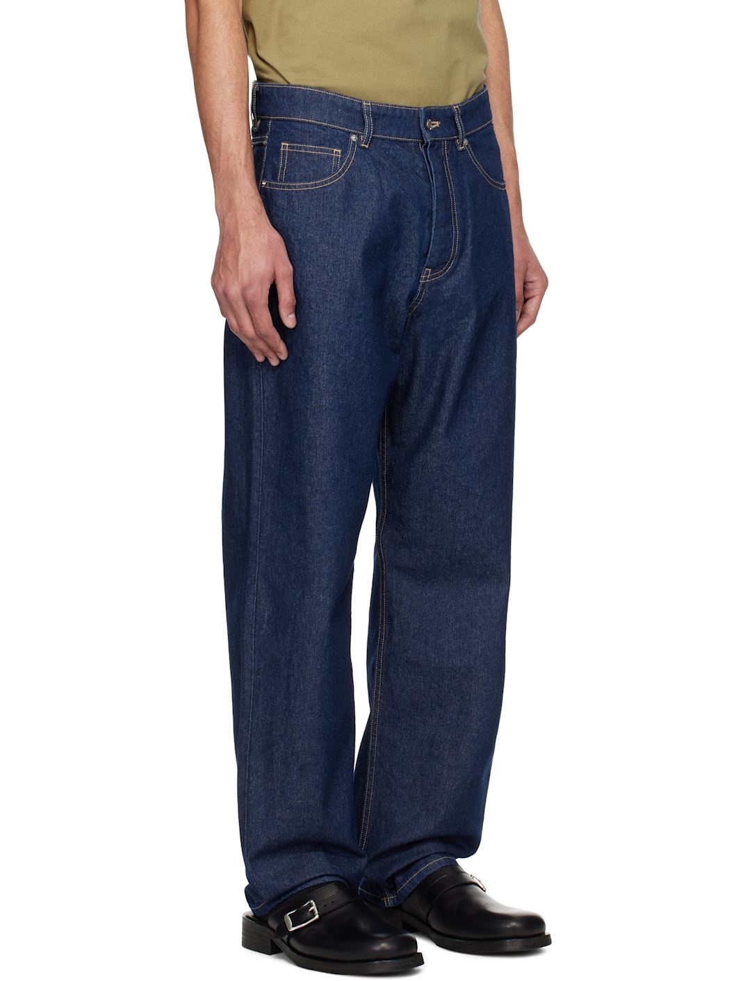 Blue Straight Denim Jeans - 2