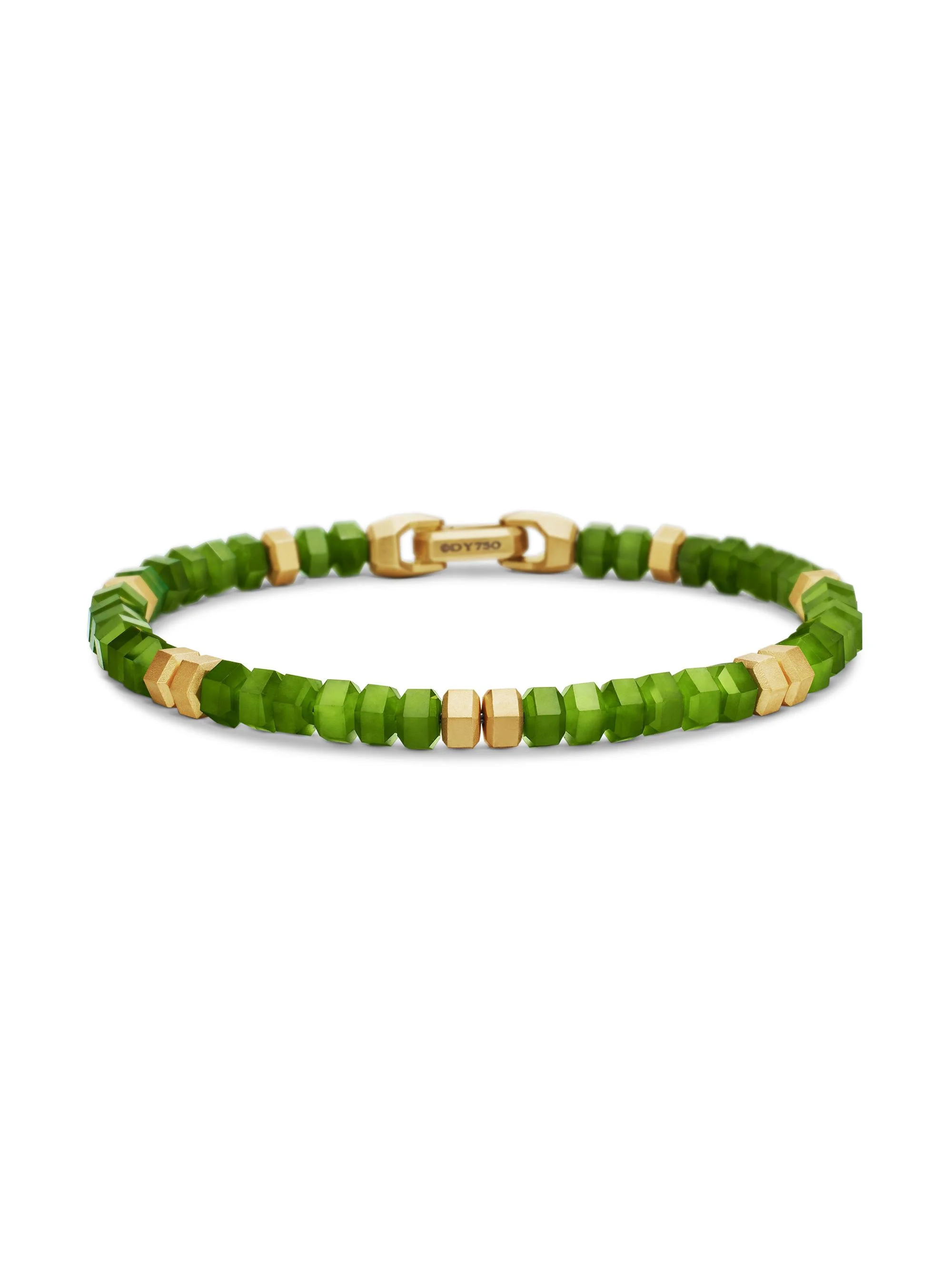 Men's Hex Bead Bracelet - Nephrite Jade - 1