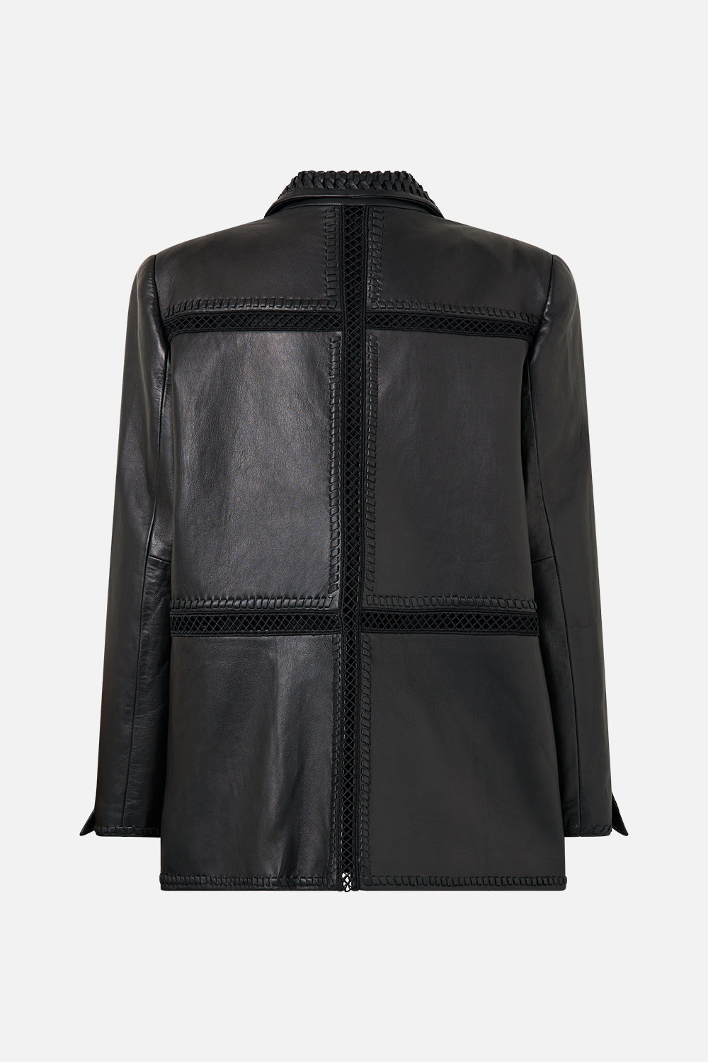 LEATHER JACKET WITH SLEEVE CUT OUT DETAIL - 7