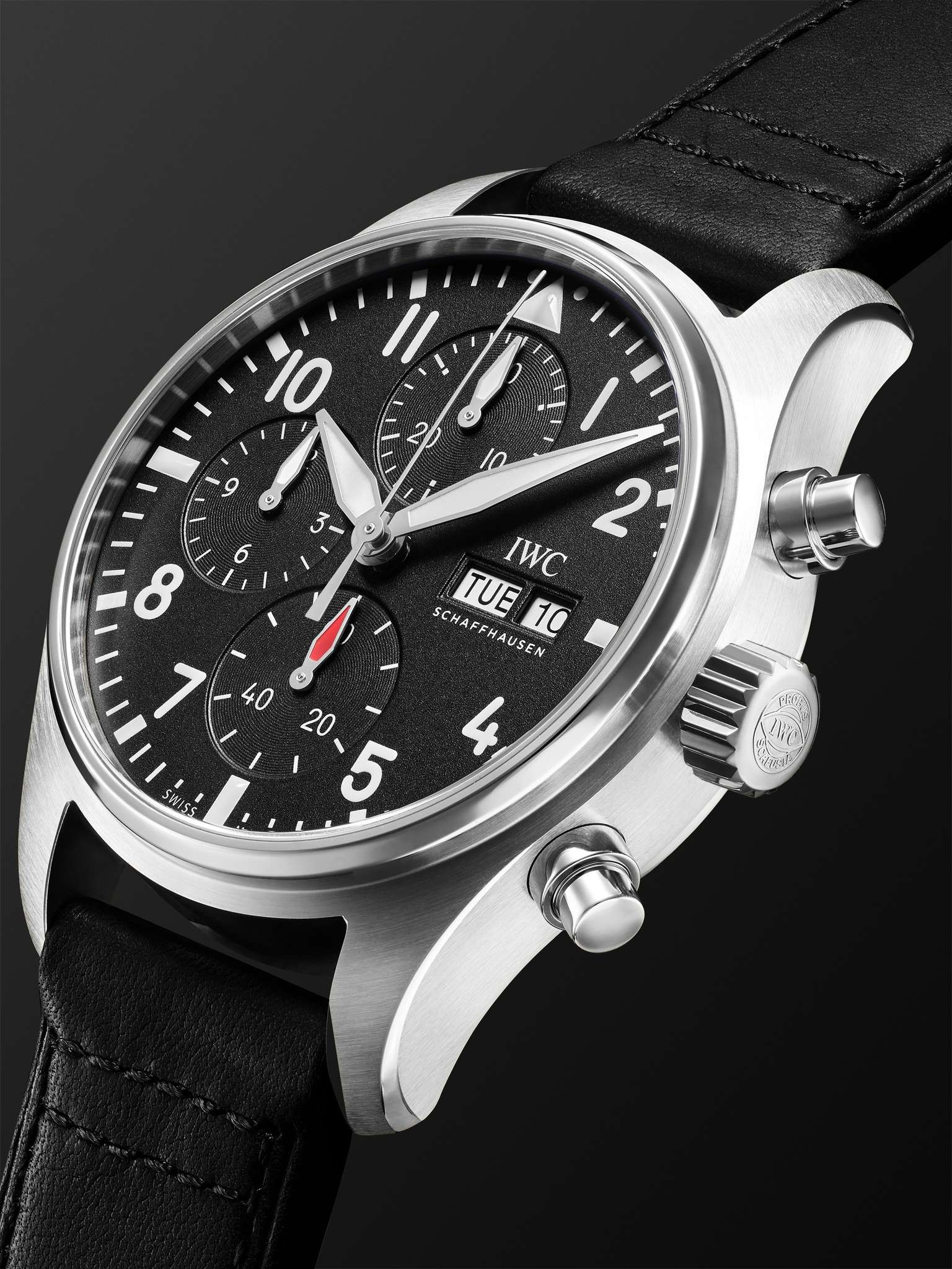 Pilot's Automatic Chronograph 41mm Stainless Steel and Leather Watch, Ref. No. IWIW388111 - 4