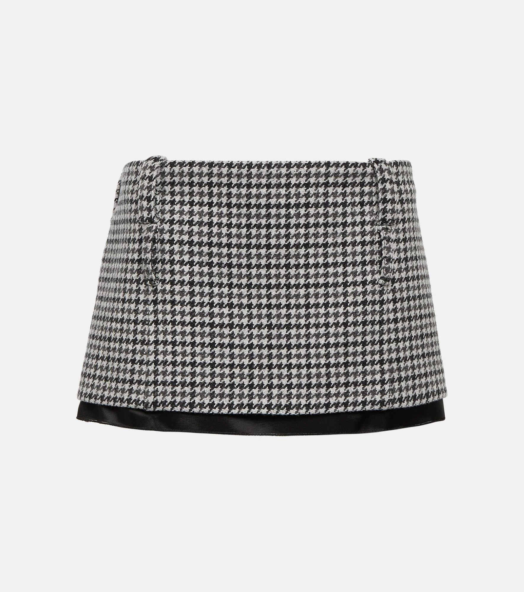 Houndstooth wool miniskirt - 1