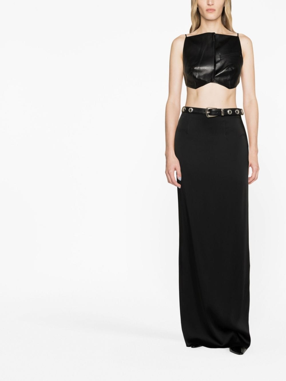 Elfi faux-leather crop top - 2