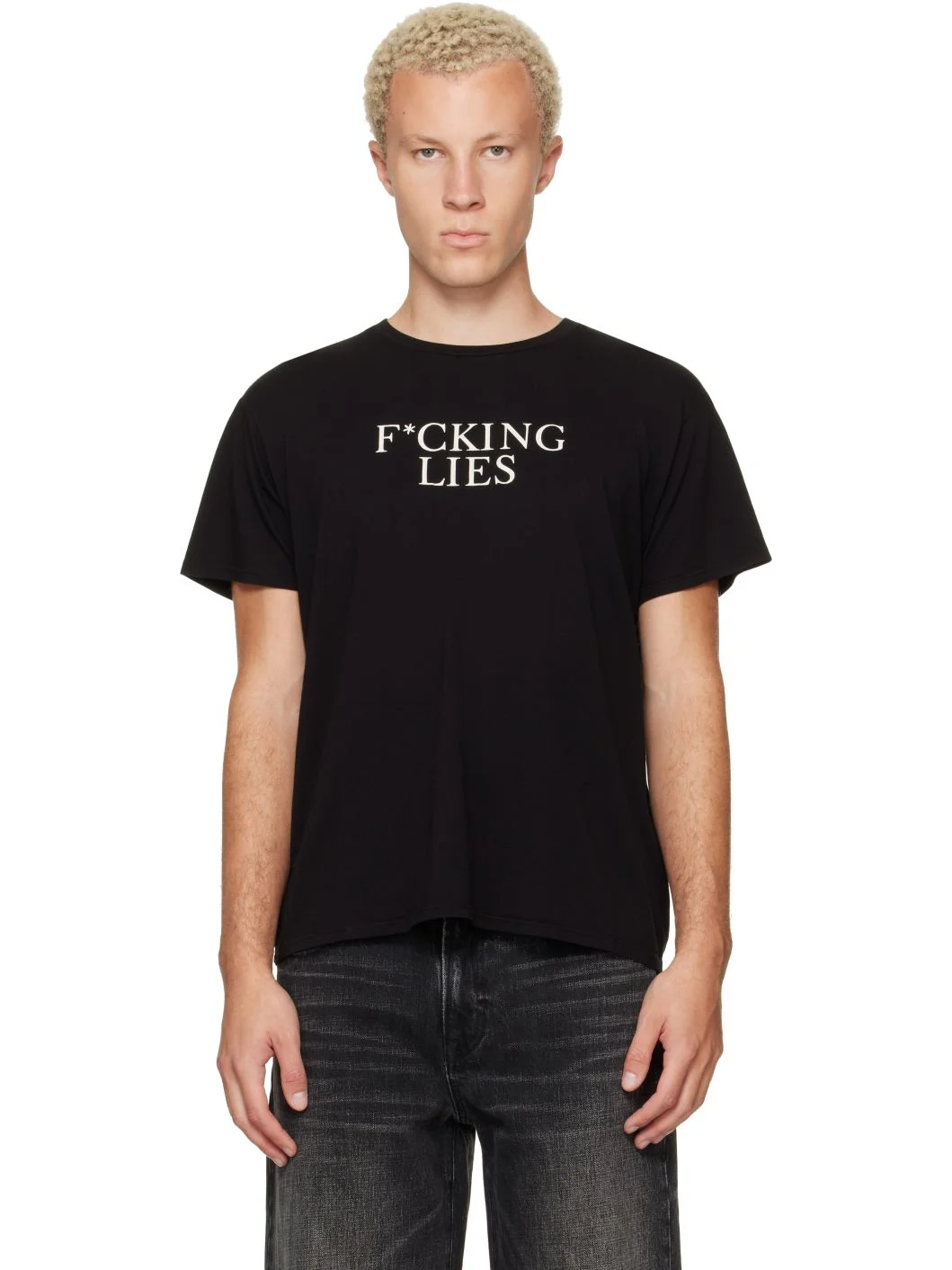 Black Print 'Fucking Lies' Boy T-shirt - 1