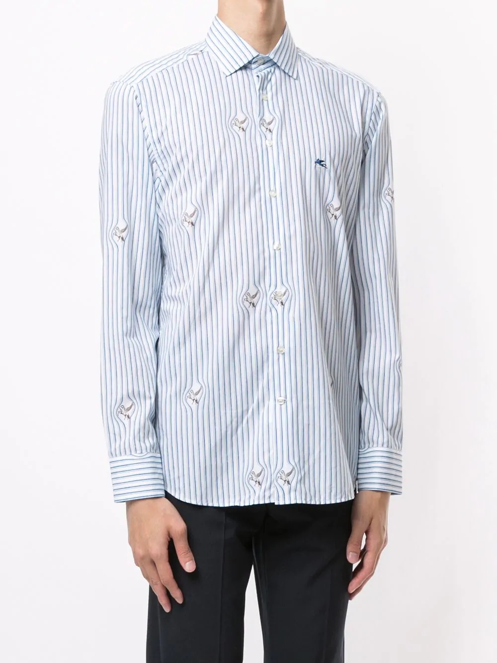 striped pegasus print shirt - 3