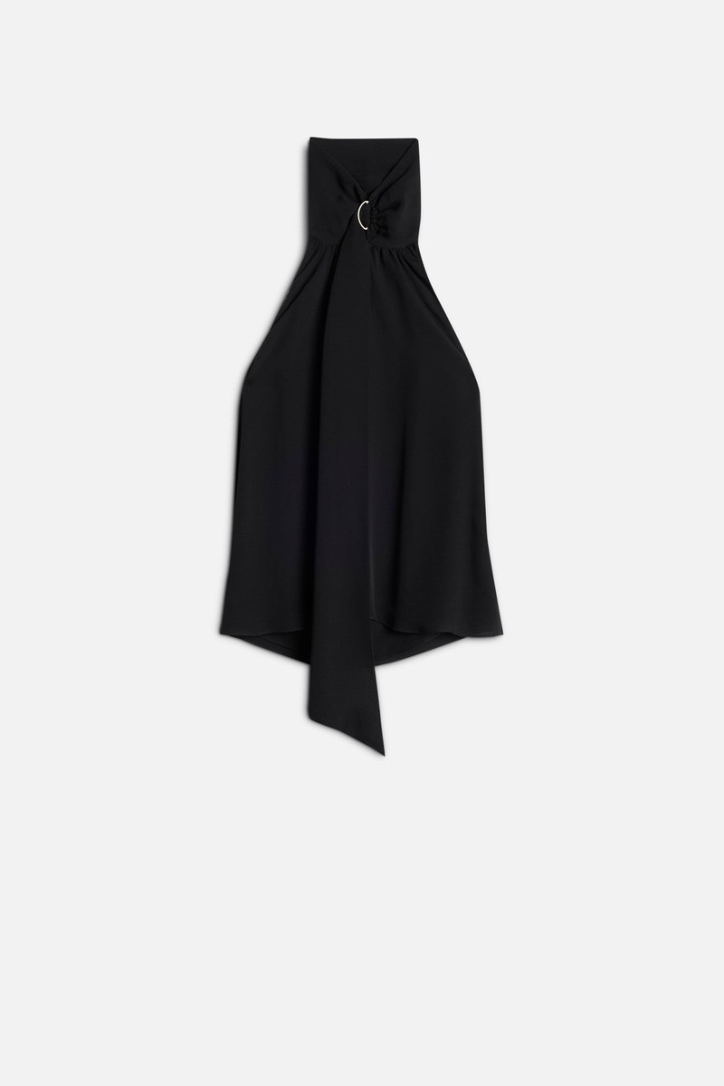 Silk Halter Top in Black 1