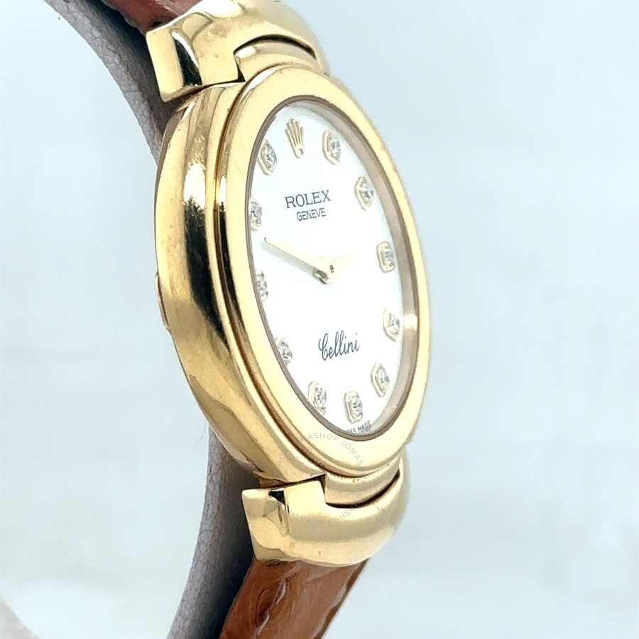 Pre-owned Rolex Cellini Quartz Diamond White Dial Ladies Watch 6622/8 - 3