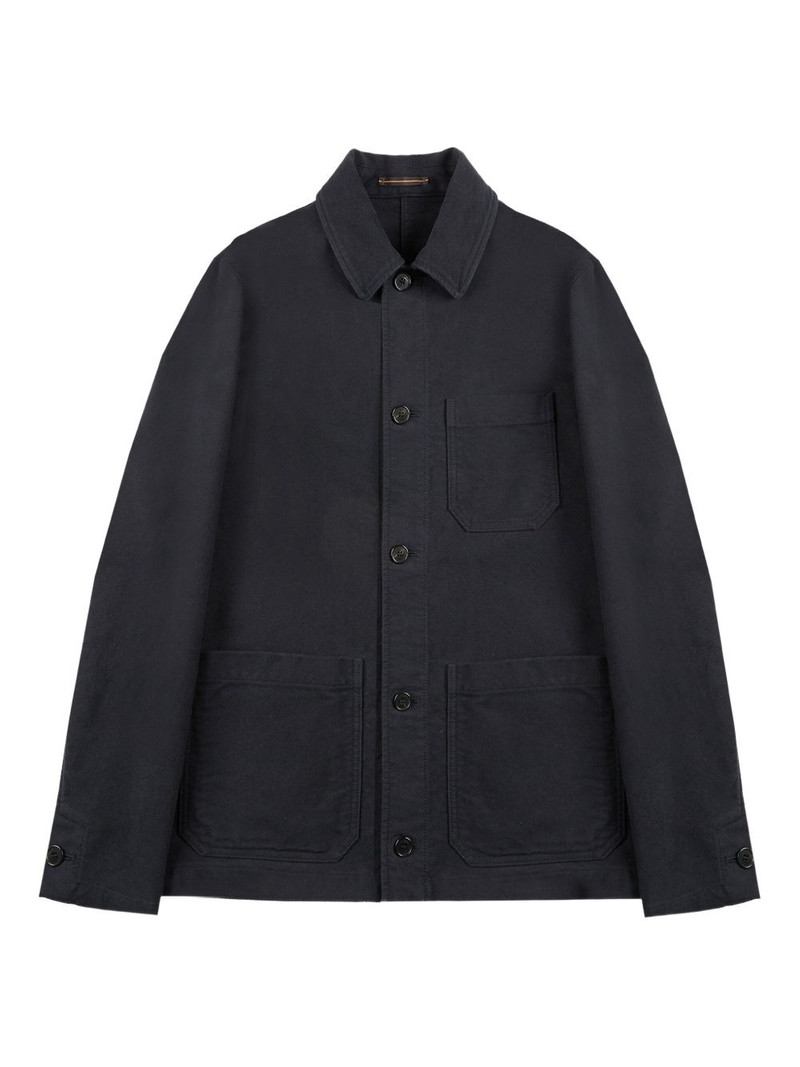 patch-pocket cotton shirt jacket 1