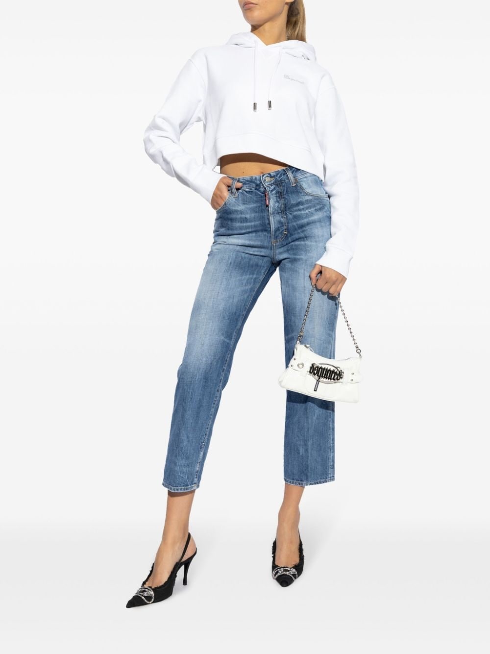 logo-patch cotton jeans - 2