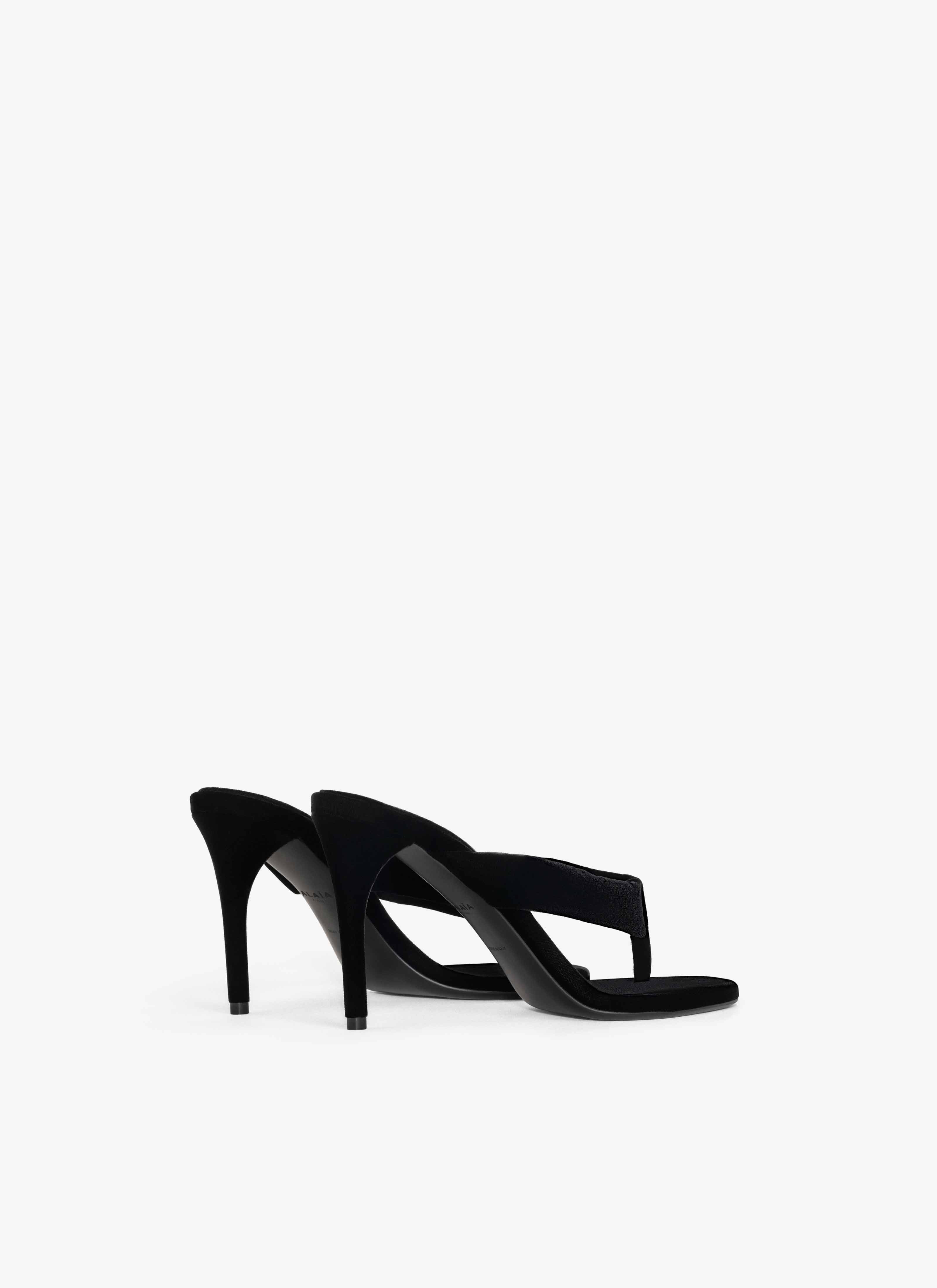 HEEL THONG MULES IN VELVET - 2