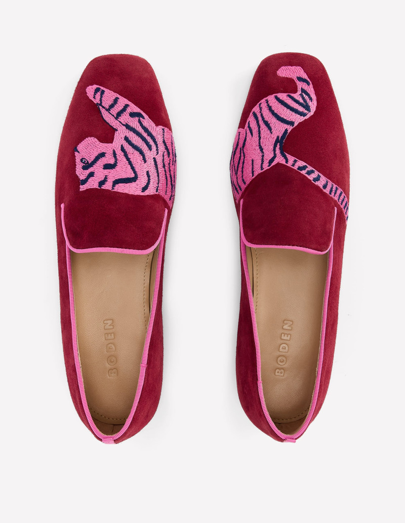 Slipper Cut Loafers-Oxblood Tiger 5