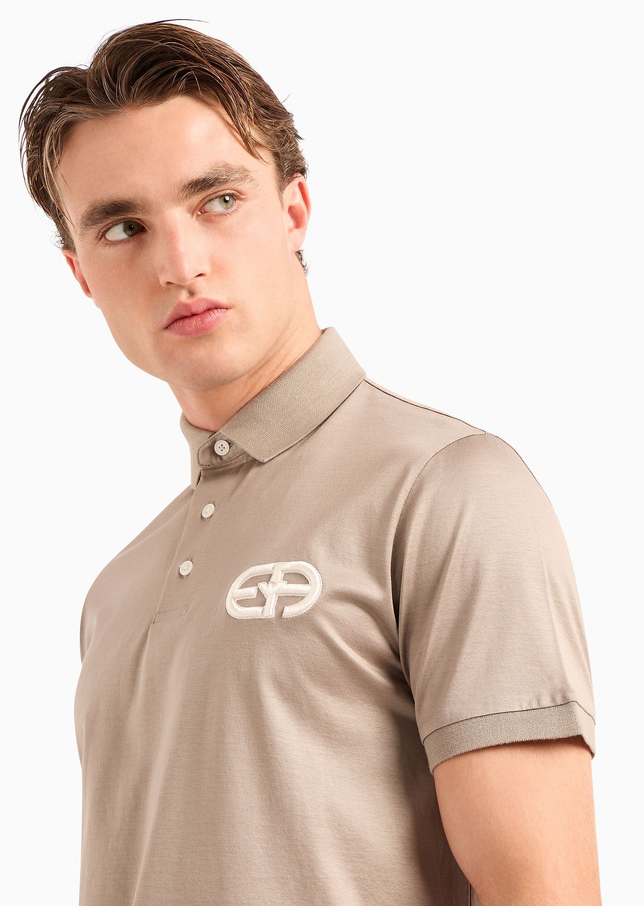 Lyocell-blend jersey polo shirt with ASV logo raised embroidery - 5