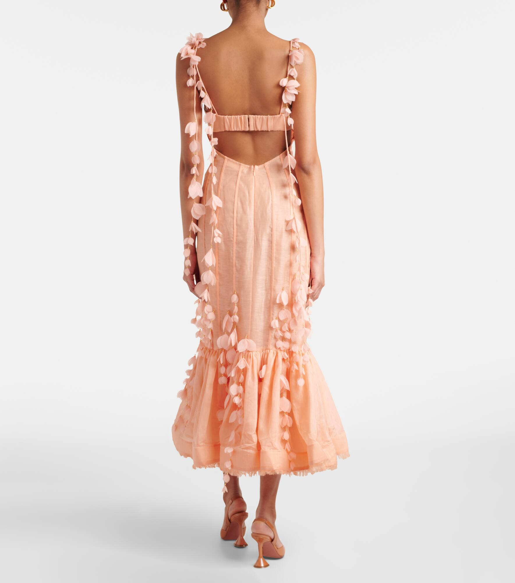 Dawning linen and silk midi dress - 3