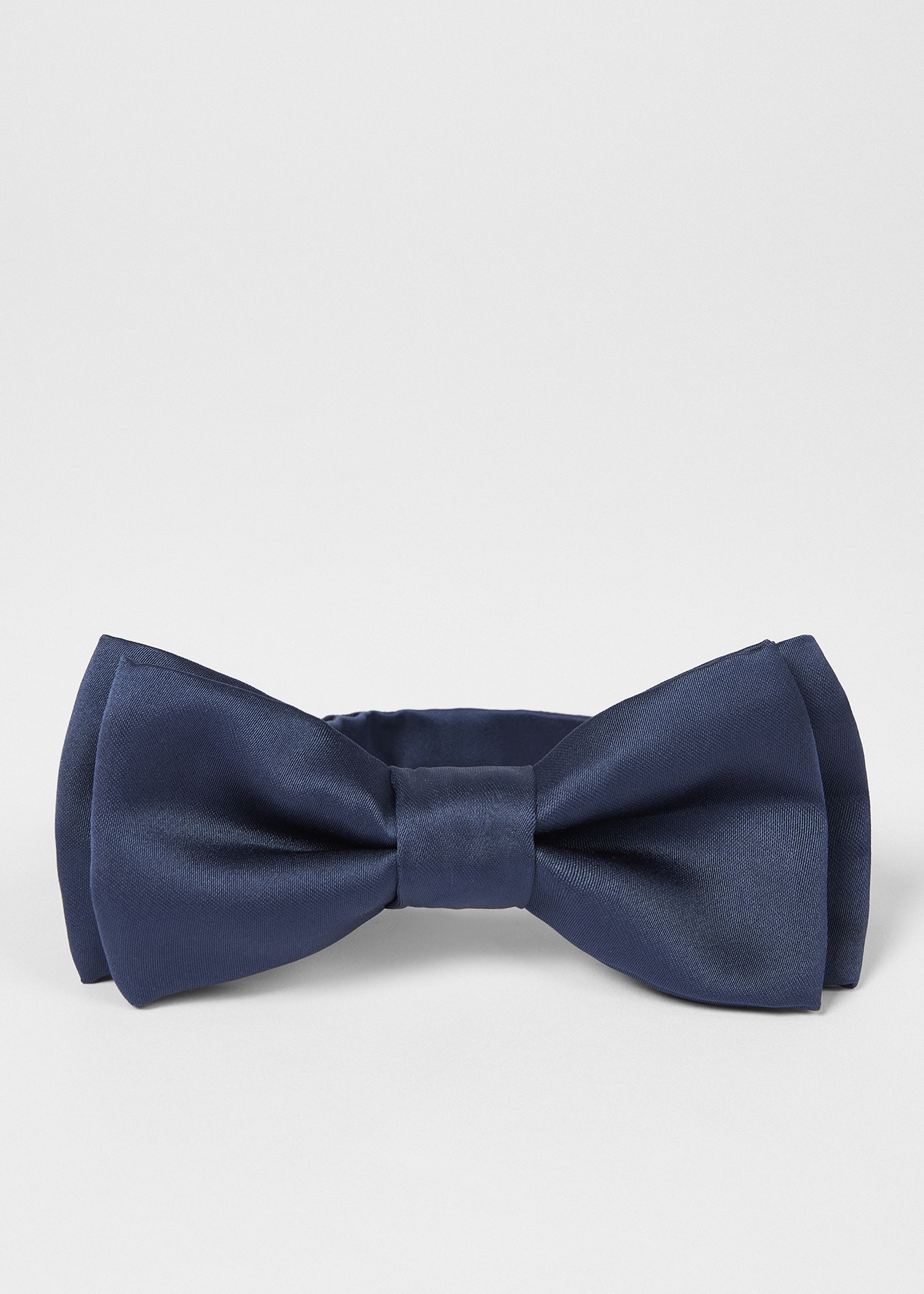 Dark Blue Pre-Tied Satin Bow Tie - 3