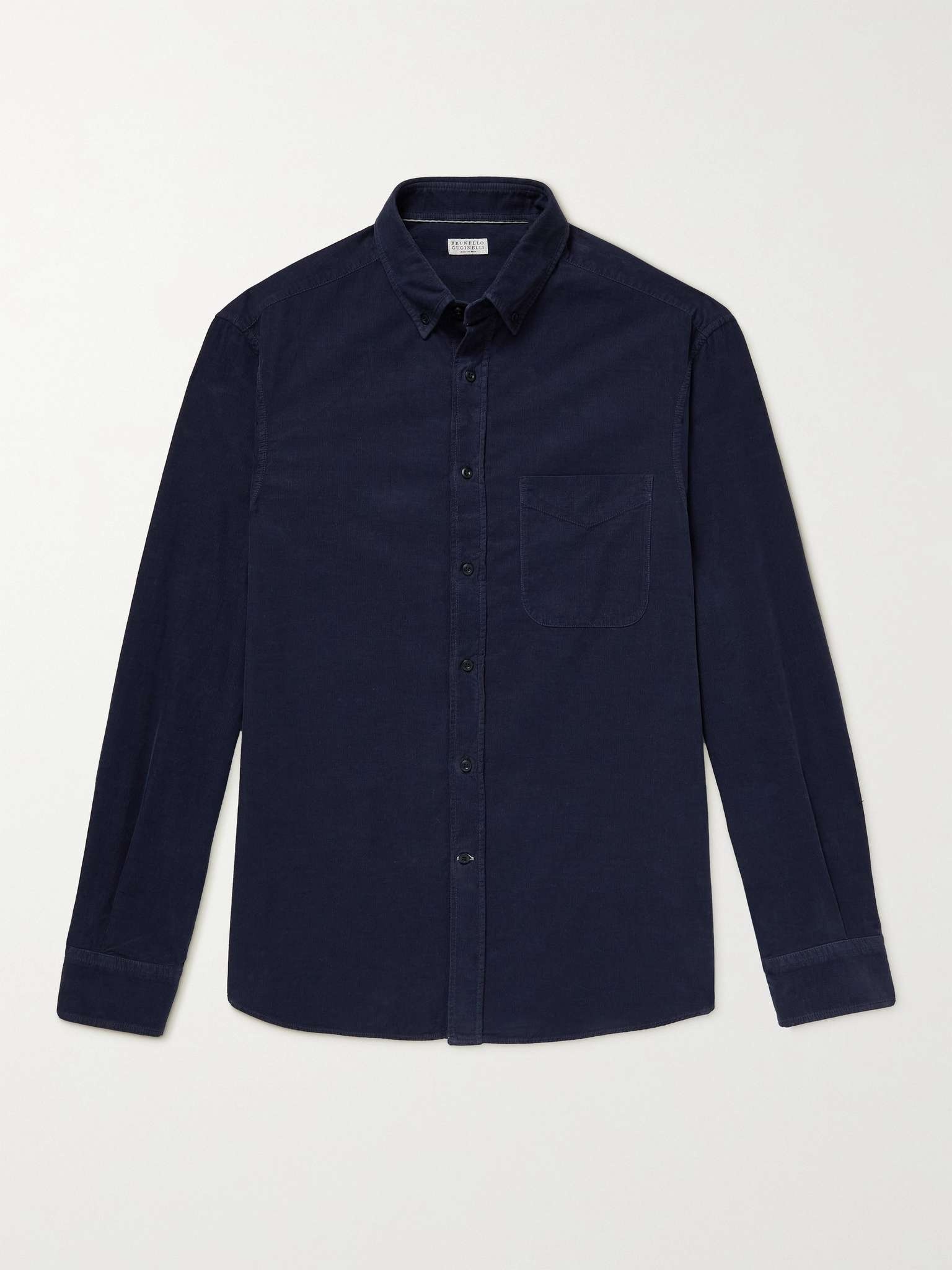 Button-Down Collar Cotton-Needlecord Shirt - 1