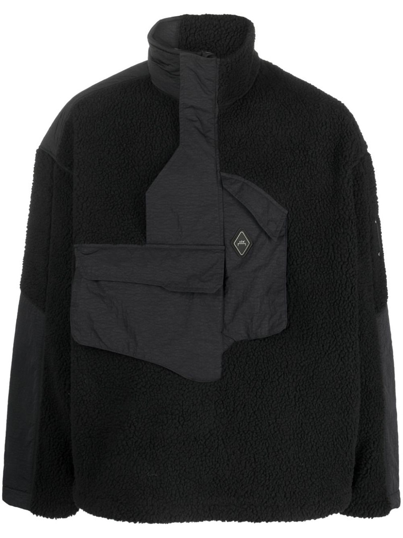 Bonded Axis panelled fleece jacket 1