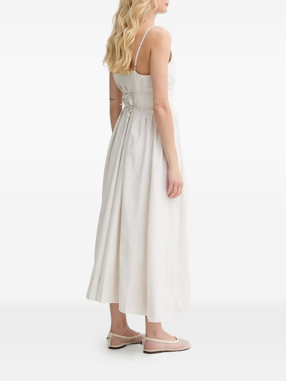 tie-back pinstripe maxi dress - 3