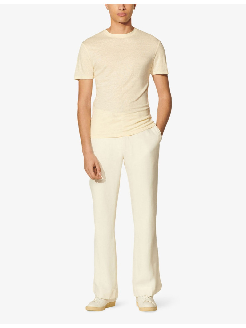 Sandro Crewneck linen-jersey T-shirt outlook