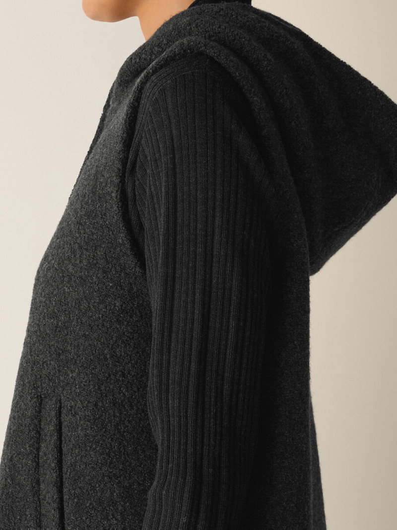 Cozy Recycled Wool Boucle Hooded Vest 5