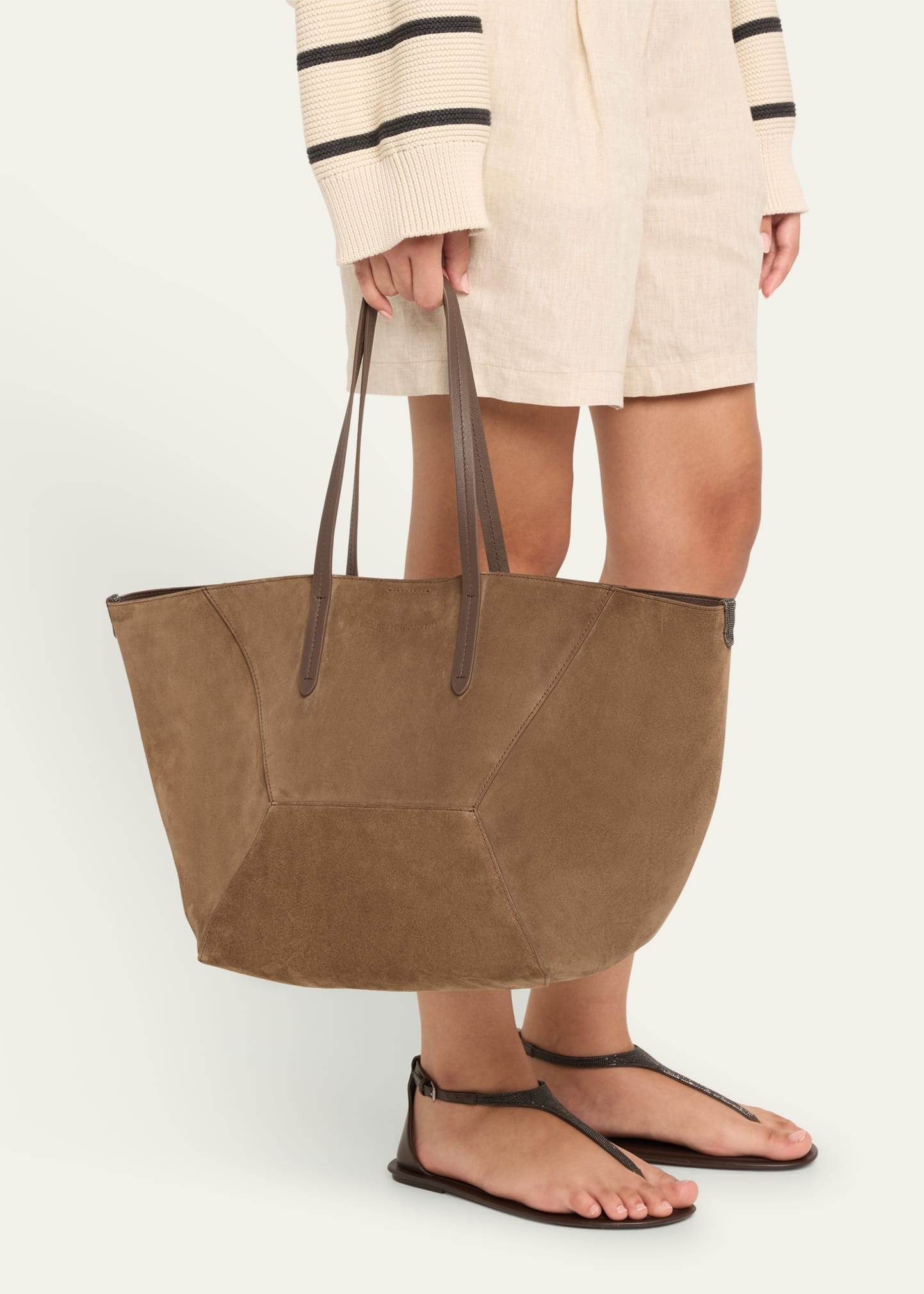 Geometric Monili Suede Tote Bag - 2