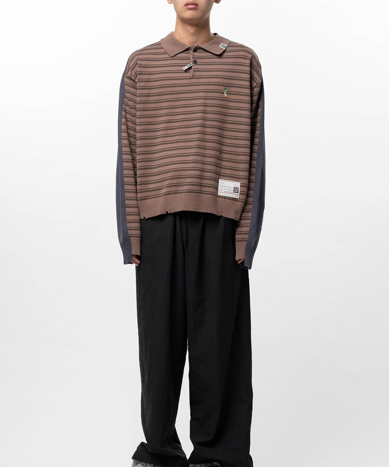 Front Back Combined Knit Polo Sweater 8