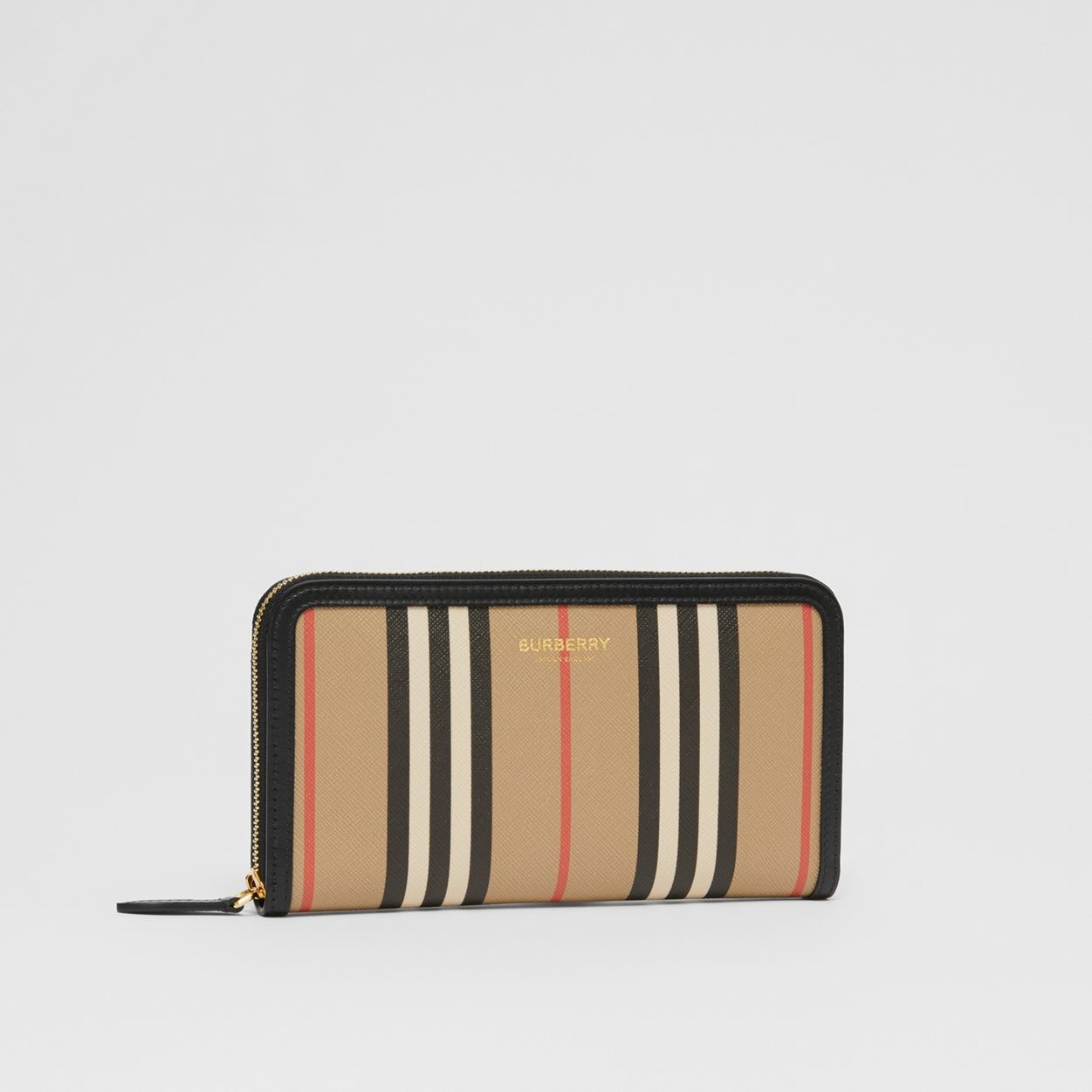 Icon Stripe and Leather Ziparound Wallet - 5