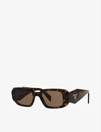 Prada PR 17WS rectangular-frame tortoiseshell sunglasses outlook