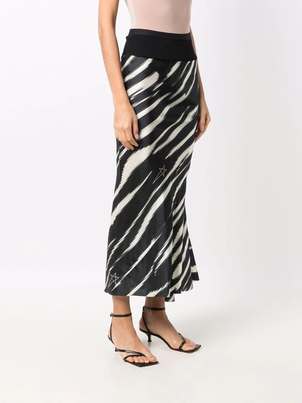 two-tone bias-cut maxi skirt - 3