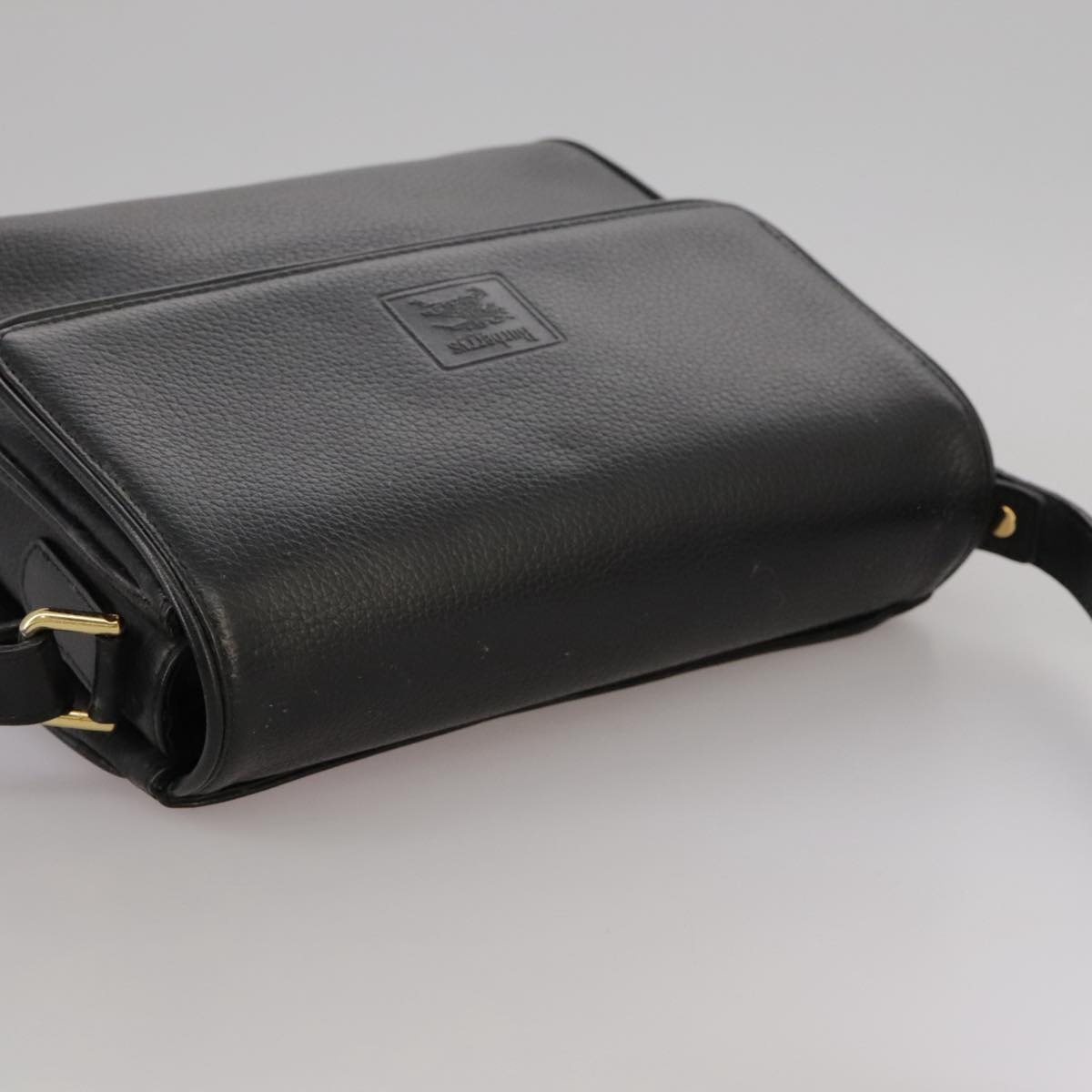 Burberry Shoulder Bag Leather Black Gold - 6