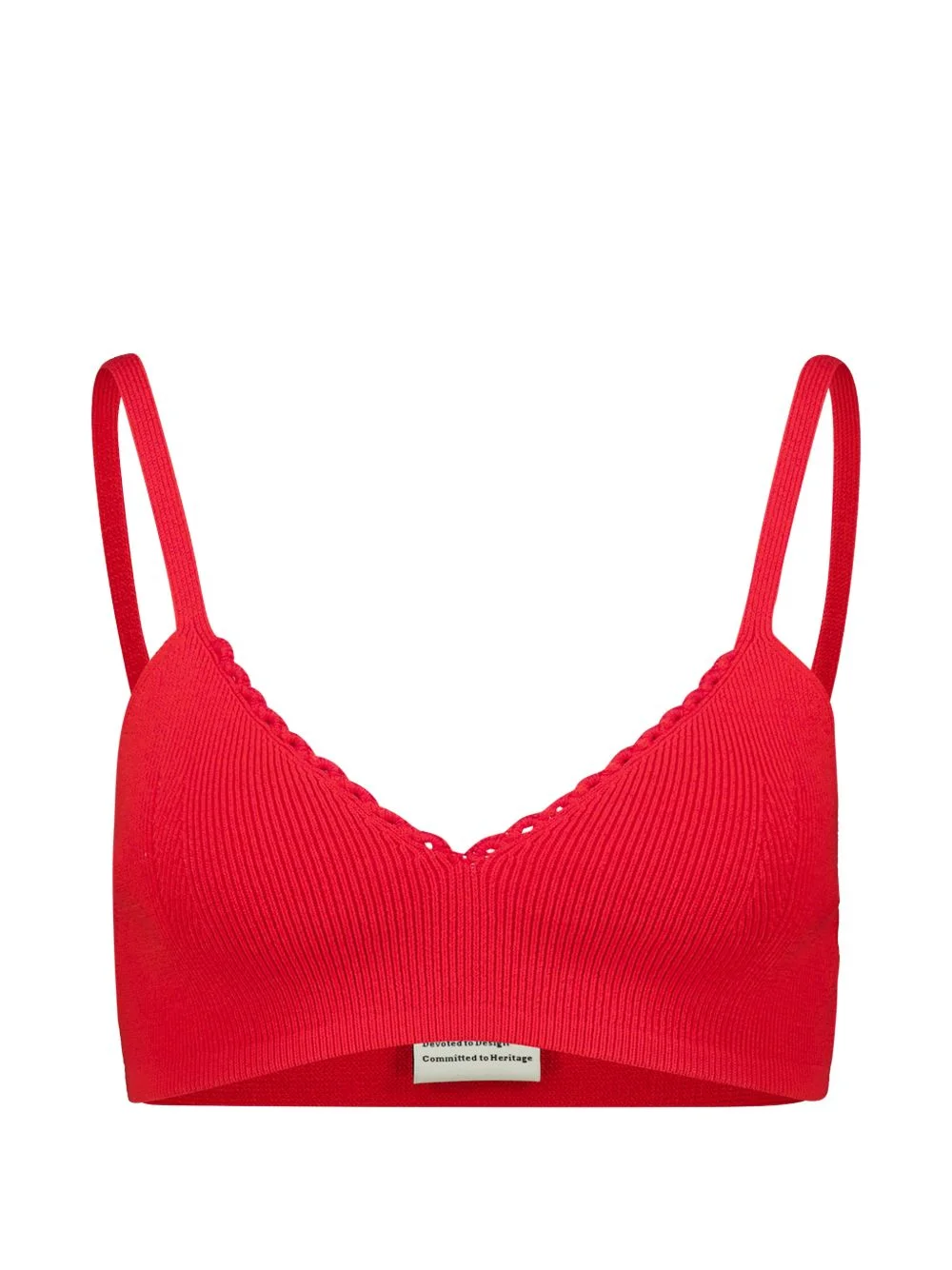Apple ribbed V-neck top - 1