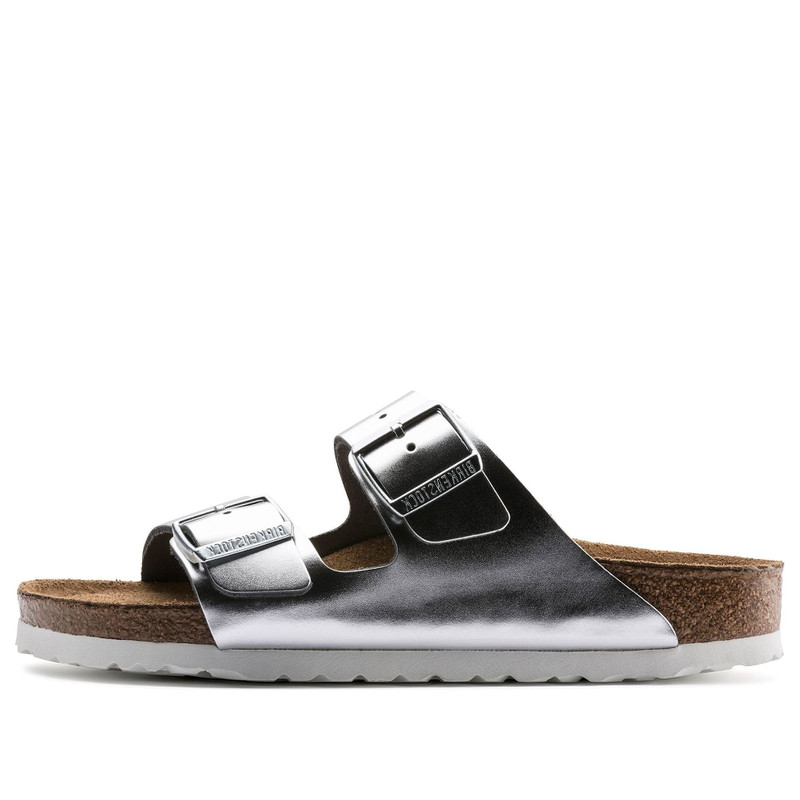 Birkenstock Arizona Soft Footbed Narrow Fit Sandals 'Metallic Silver' 1005961 1