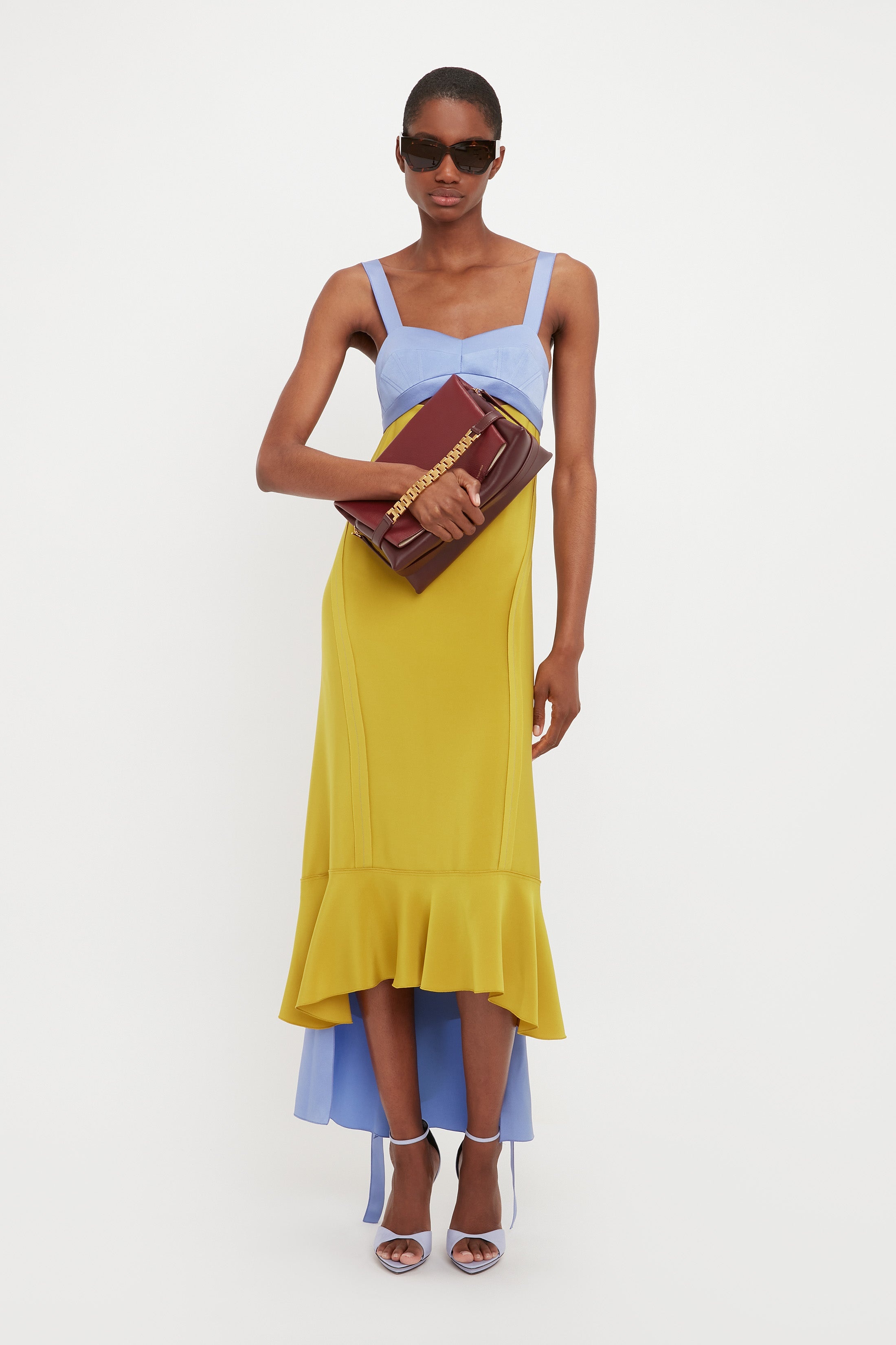Bra Detail Maxi Dress In Lime - 9