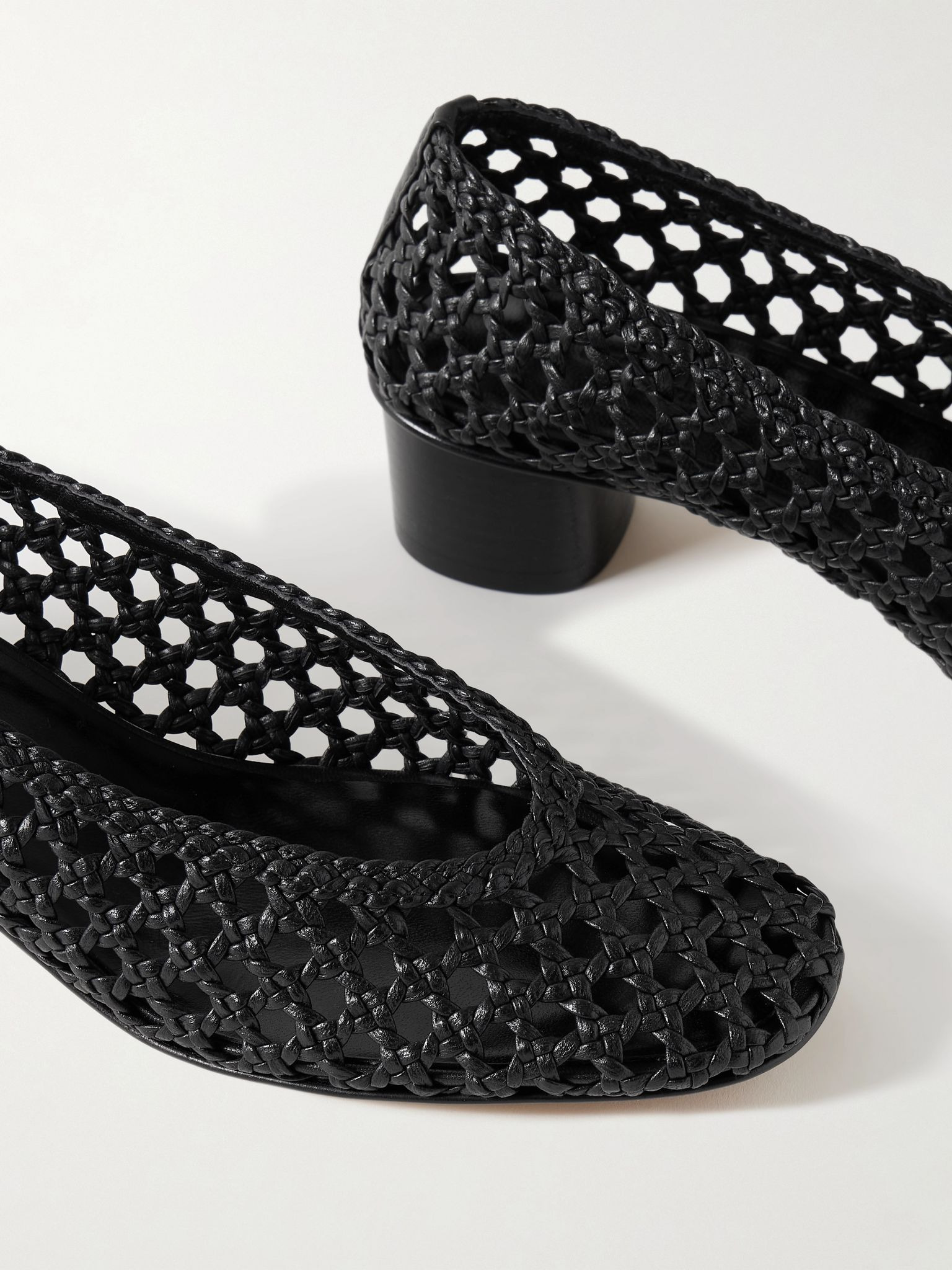 Woven leather pumps Black - 4