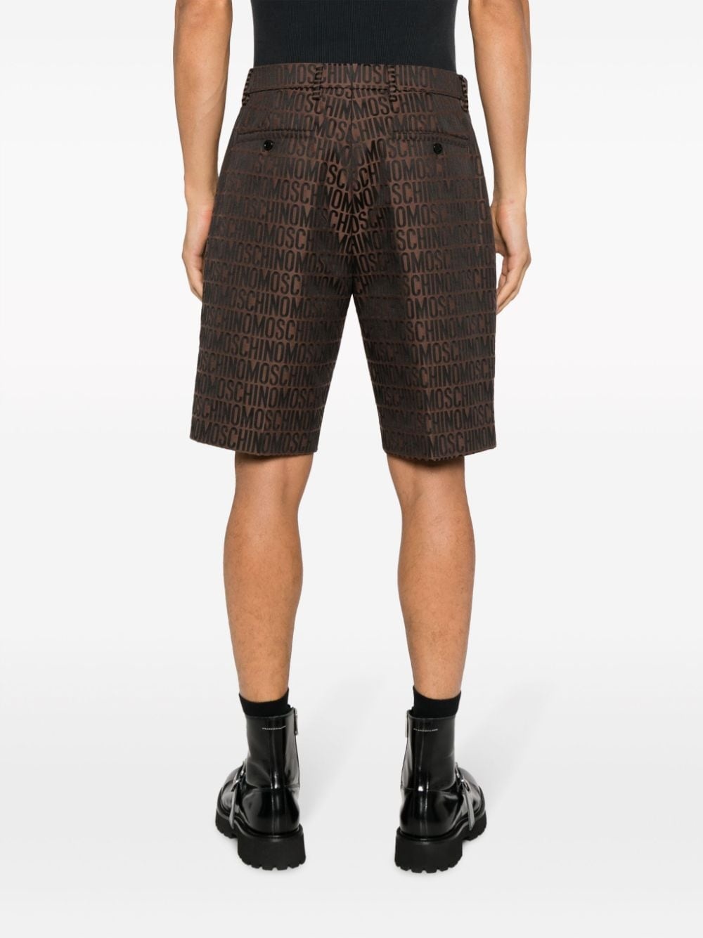 monogram-jacquard tailored shorts - 4