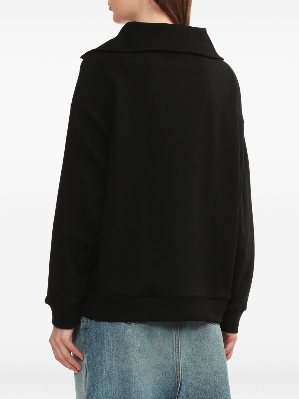 smiley-motif half-zip sweatshirt - 4