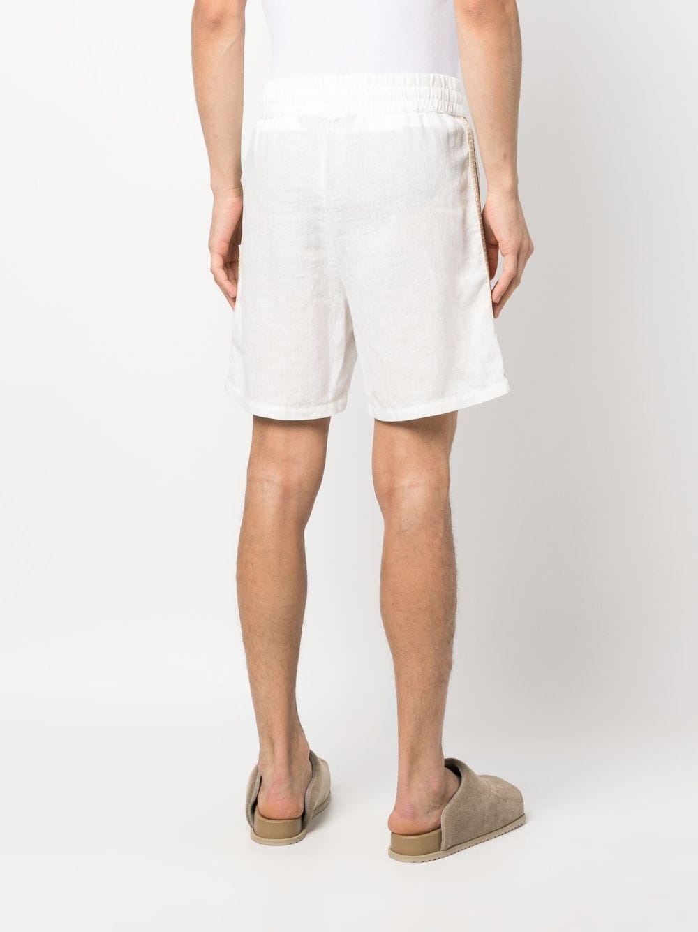 PA Monogram-print linen track shorts - 4