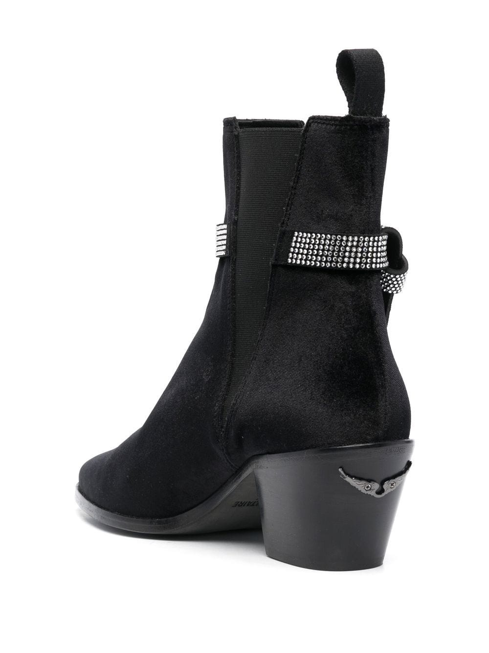 crystal-embellished 70mm velvet boots - 3