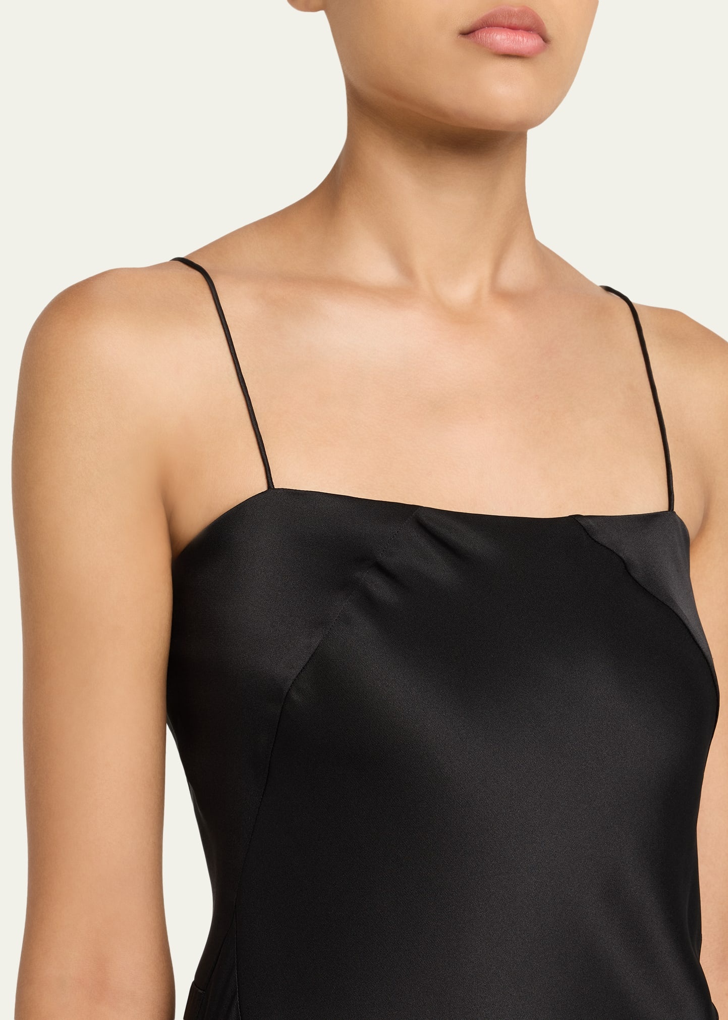 Double Silk Satin Spaghetti-Strap Midi Dress - 5