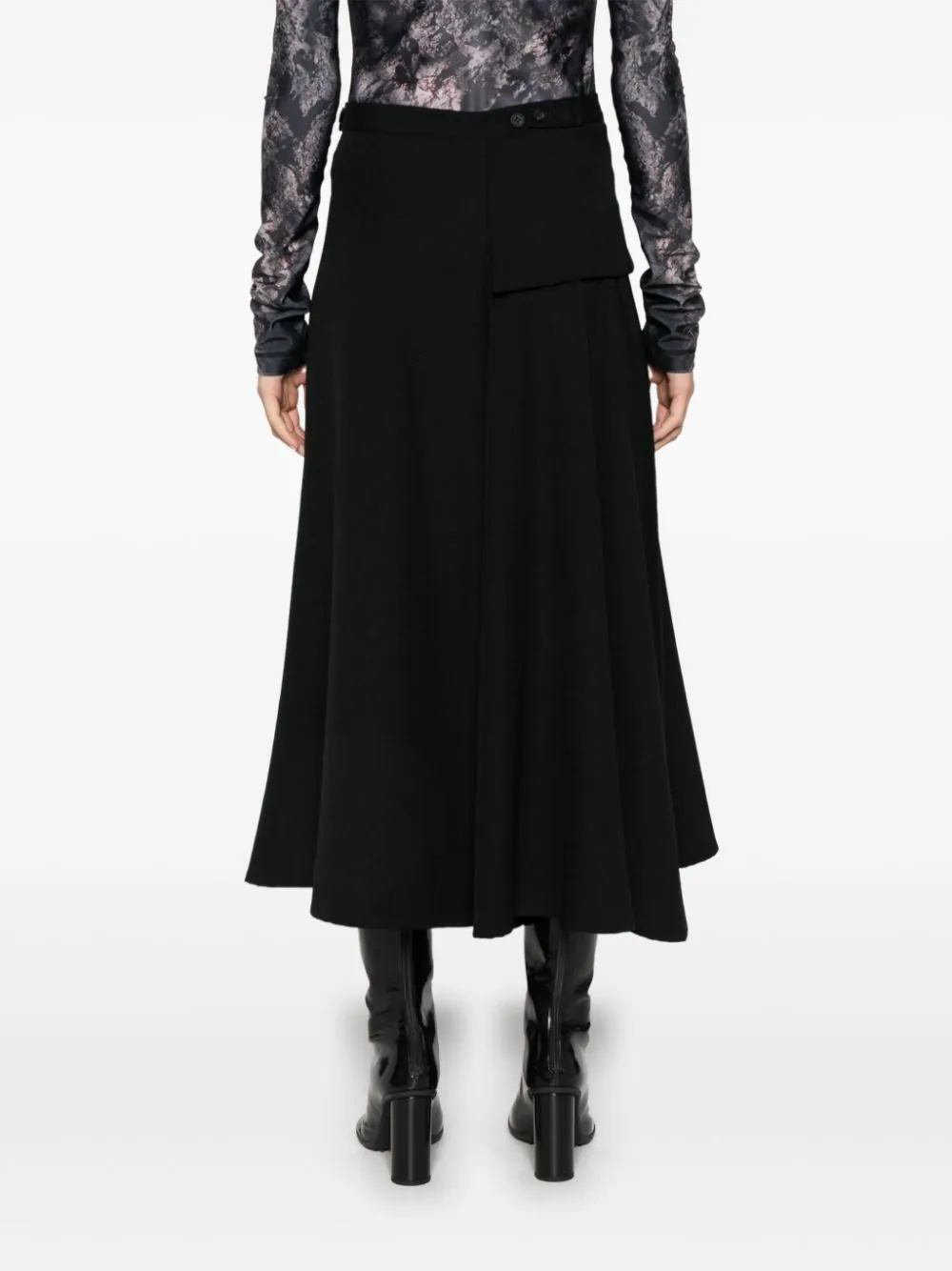 YOHJI YAMAMOTO Women Wool Gabardine Layered Pants - 2