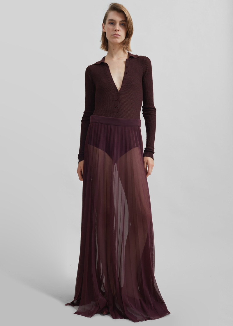 Solana Polo Bodysuit - Burgundy 3