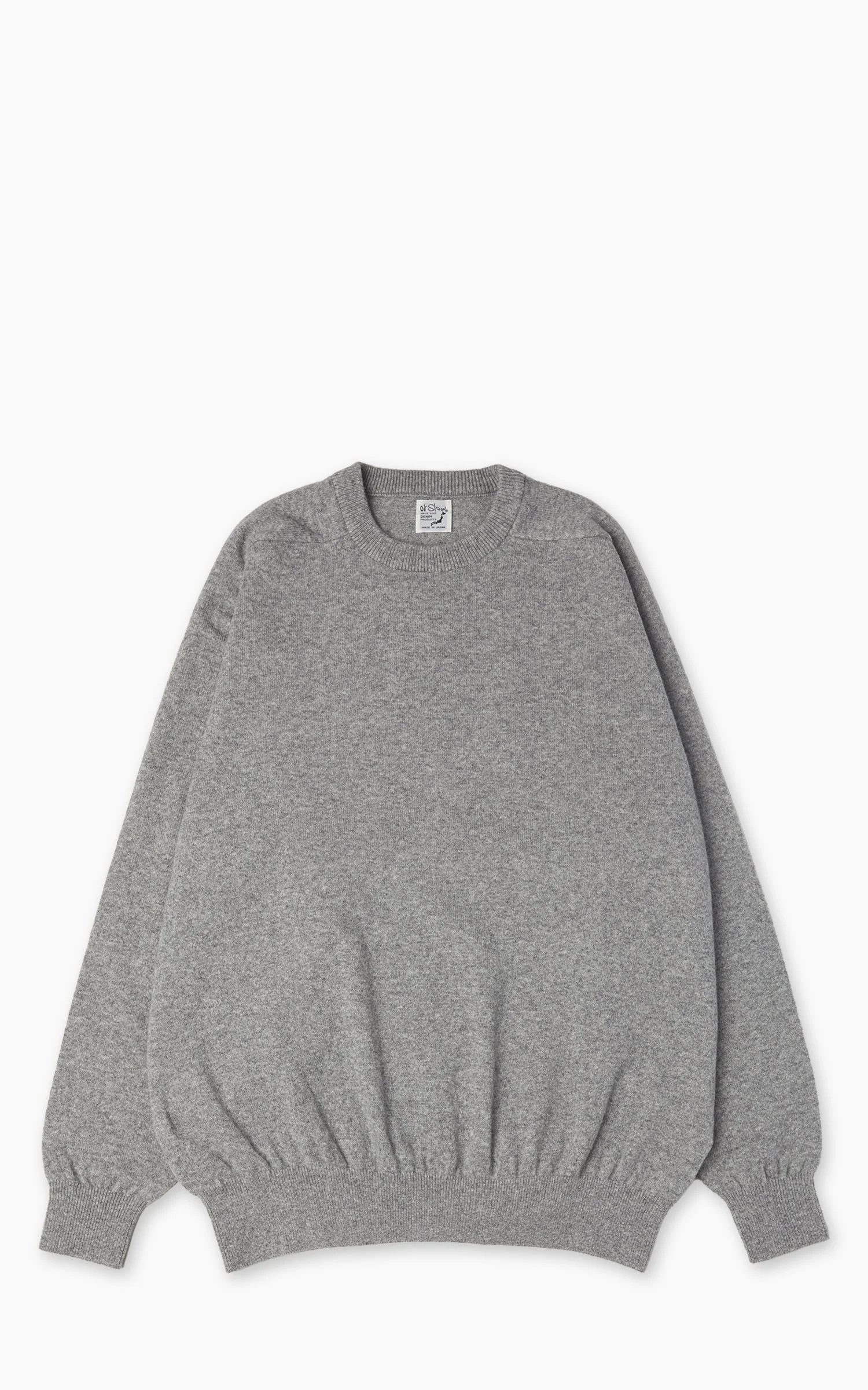 ORSLOW SIMPLE CREWNECK WOOL SWEATER LIGHT GREY - 1