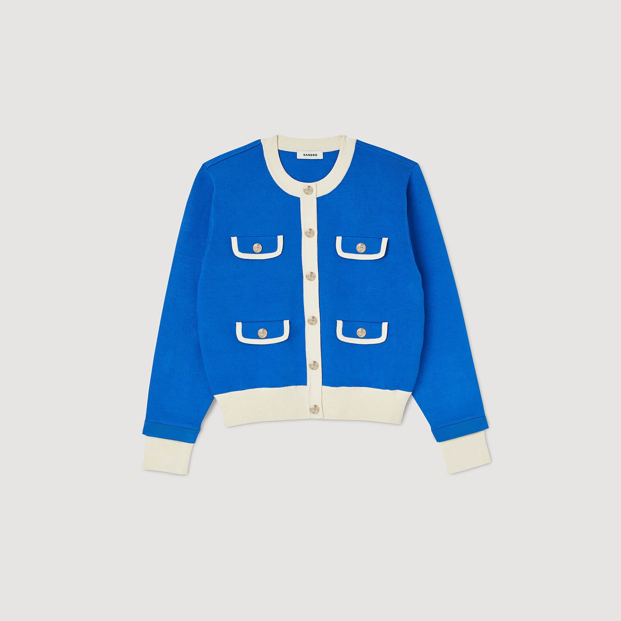 TWO-TONE CARDIGAN WITH BUTTONS - 1