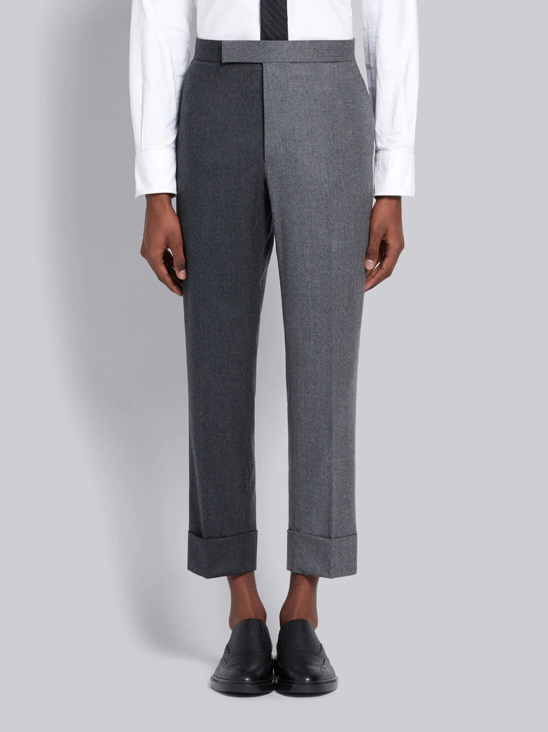Dark Grey Super 120s Wool Flannel Funmix Classic Trouser 1