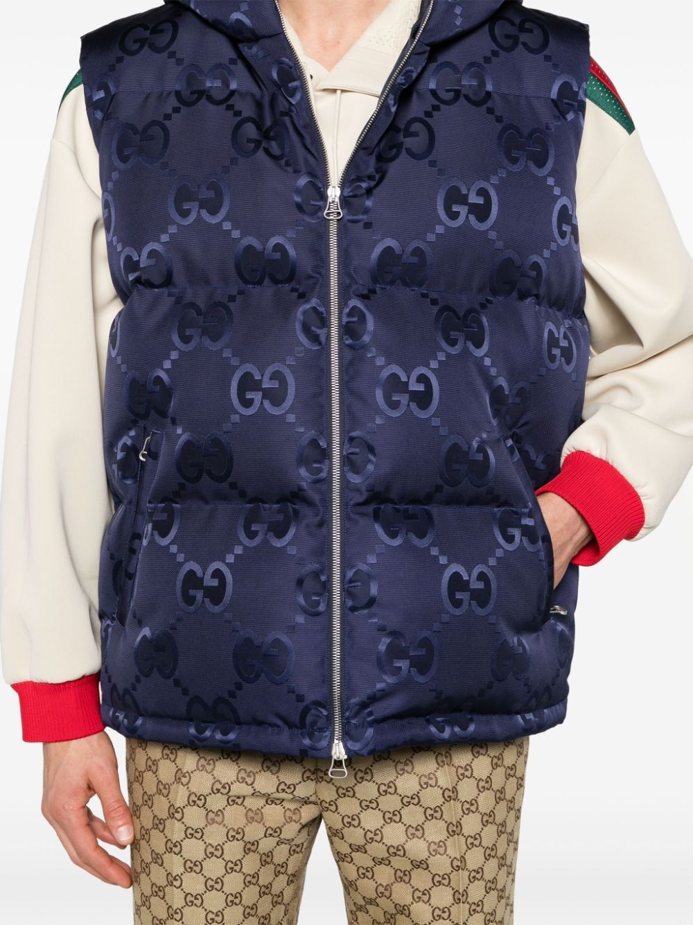 Jumbo GG-jacquard down gilet - 5